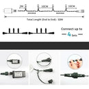 Luzes de Fada LED Impermeáveis - Magia Natalina com Controle Remoto